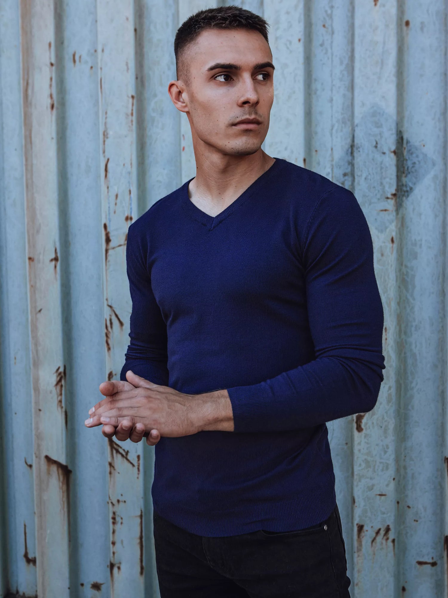 Mėlynas vyriškas megztinis Henri